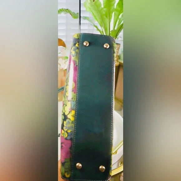 Patricia Nash Rosina Leather Satchel Deep Blue Nature w/ Blue Coral - Picture 8 of 10